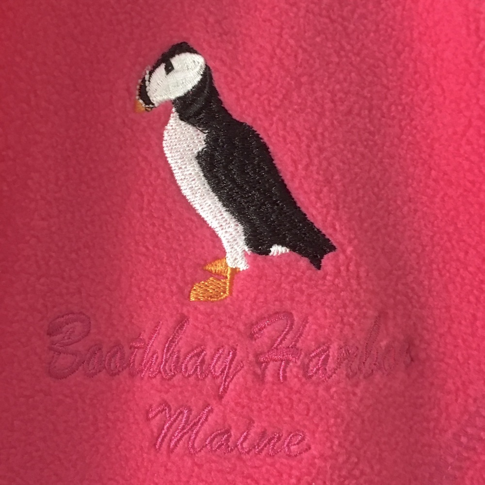 Fuzzy warm pink zip up jacket. - Picture 2 of 3